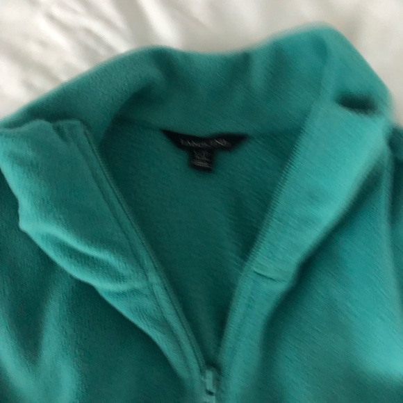 Lands End Teal Oversized Fleece Vest - Picture 5 of 6
